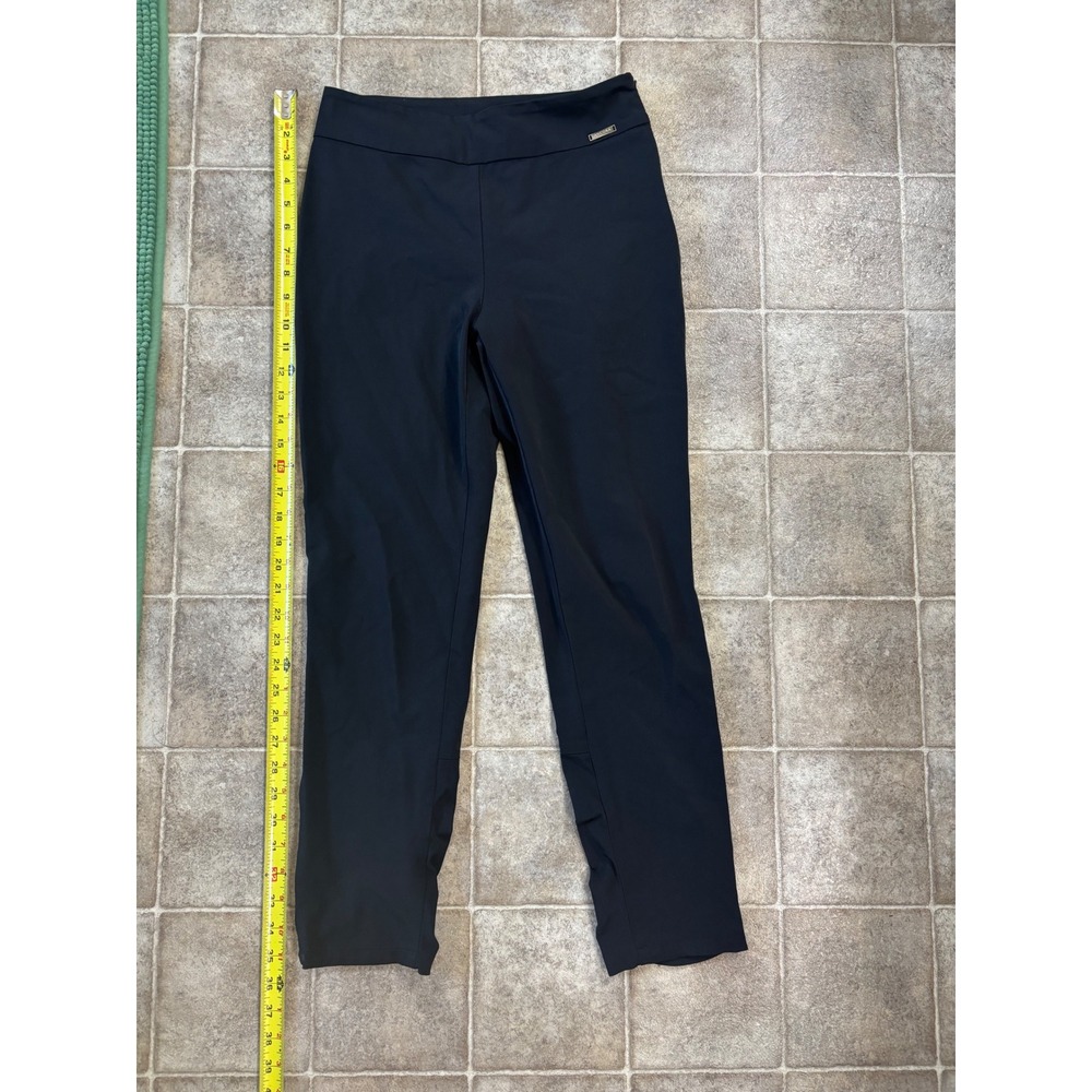 Ancora Linea Italiana Black Ruched Hem Slim Trousers Pants Size 1 Made in Italy